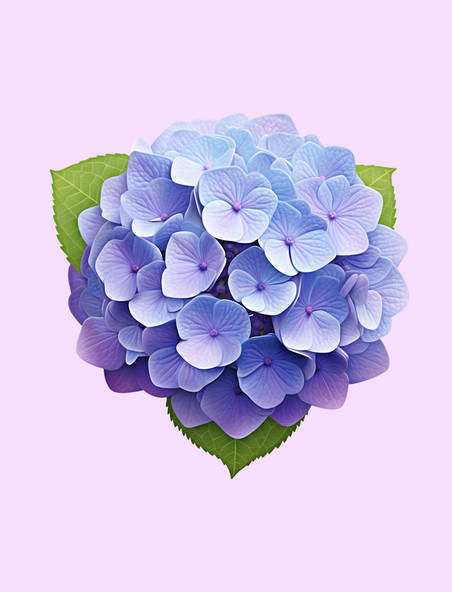 俯视角紫色绣球花美丽写实元素 