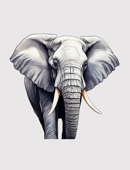 大象头侧视图元素