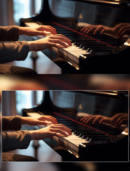 弹钢琴的人乐器摄影素材图音乐艺术培养学习教育
