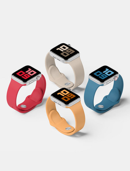 苹果手表4个颜色多个手表展示