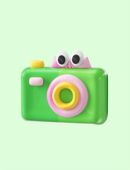 立体C4D绿色相机