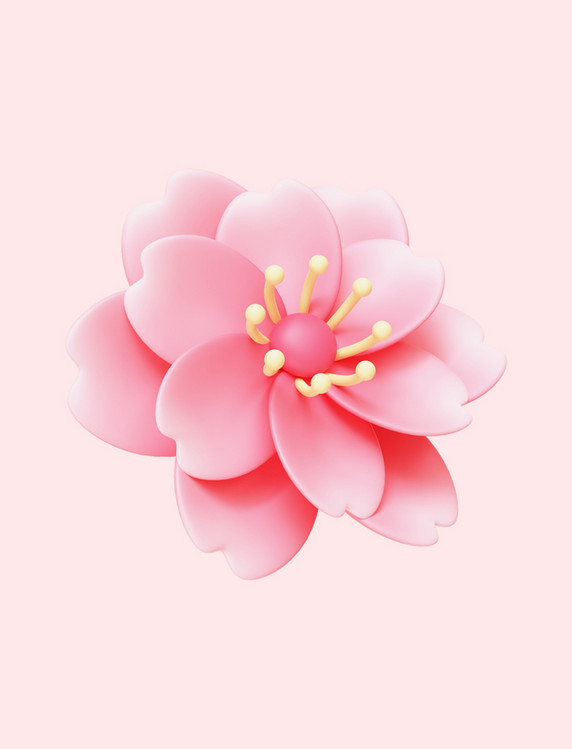 3D立体七夕桃花朵朵