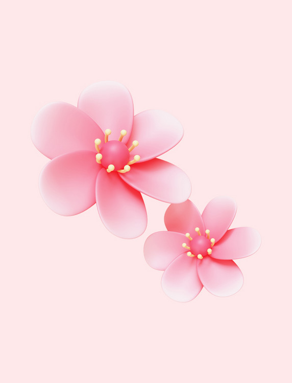 粉色3D七夕桃花花朵