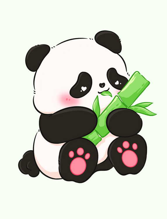 吃竹子的熊猫元素