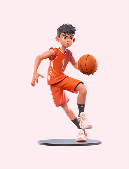 3D人物竞技比赛打篮球男生运动体育