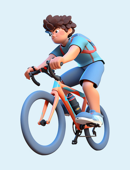 亚运会3D立体人物竞技比赛一个男子骑单车