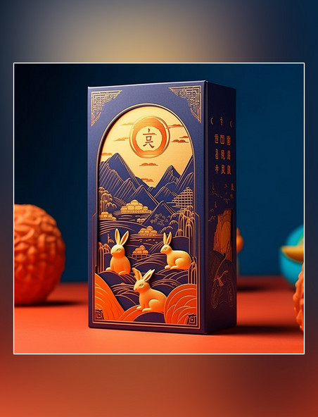包装设计月饼包装兔子月饼中秋节中国传统节日礼盒设计