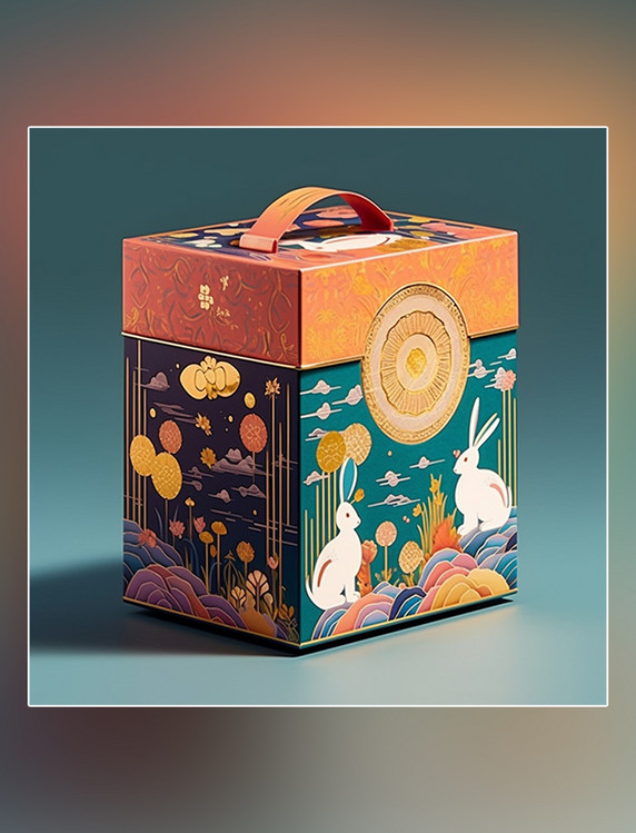 中秋节中国传统节日礼盒设计包装设计月饼包装兔子月饼