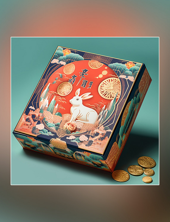 礼盒设计包装设计月饼包装兔子月饼中秋节中国传统节日