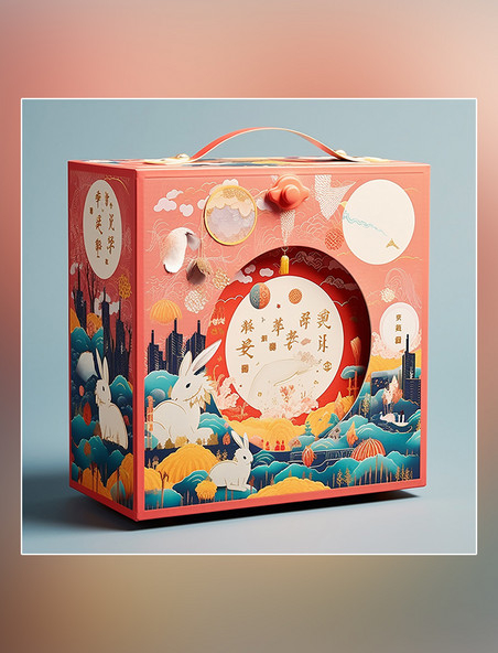 月饼包装兔子月饼中秋节中国传统节日礼盒设计包装设计