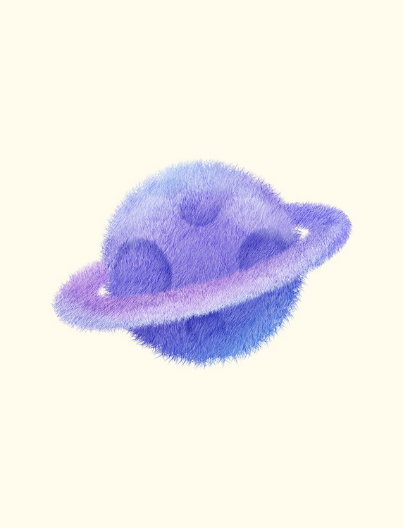 宇宙蓝紫星球毛绒风