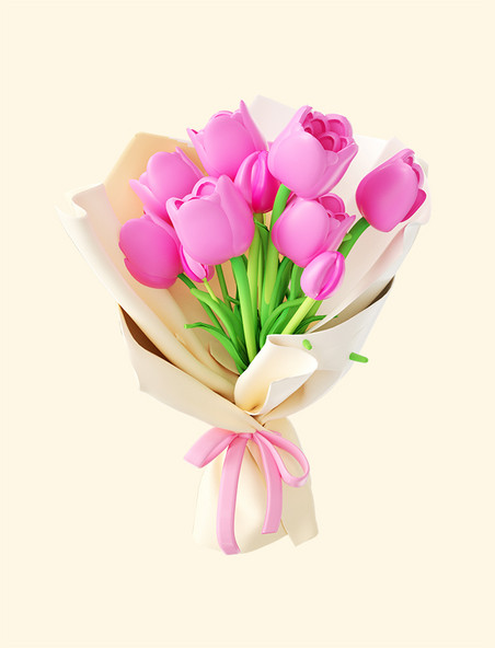 3d郁金香节日花束教师节妇女节母亲节送花