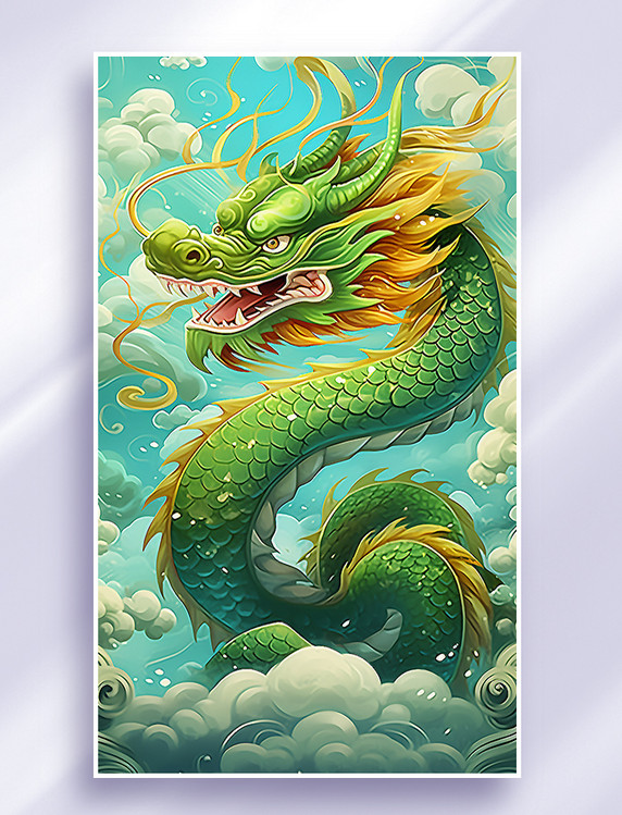 龙年中国风龙年东方青龙龙年插画龙春节新春