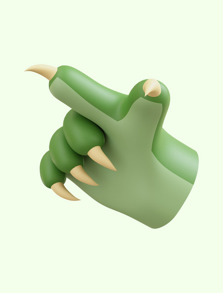 绿色3D立体龙爪动物爪子龙年龙春节新春
