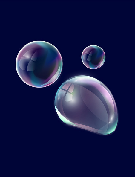 矢量 五彩斑斓透明梦幻水晶气泡