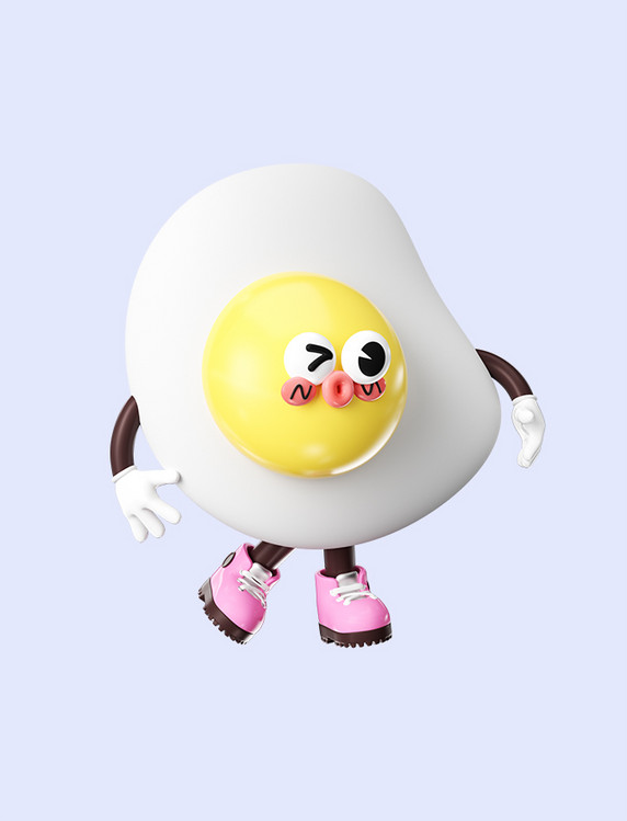拟人鸡蛋3D卡通装饰生鲜
