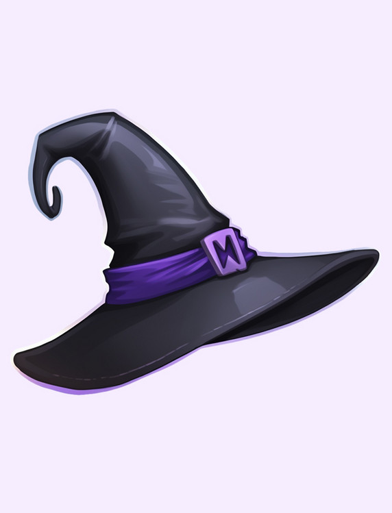 万圣节祈福帽子诸圣鬼怪万圣捣蛋插画元素万圣夜魔法帽