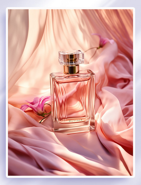 丝绸粉红色的香水背景