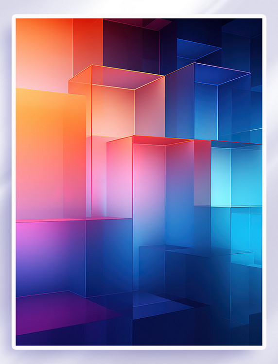 抽象半透明渐变玻璃PPT背景