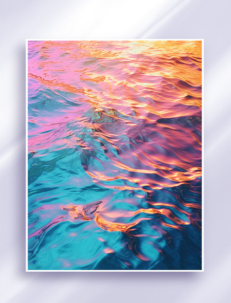 彩虹色表面的水天青石朋克背景海面彩色