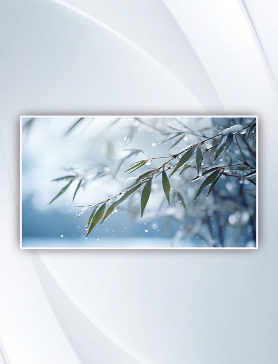 立冬节气雨雪里的竹林场景背景自然摄影图中国风竹子