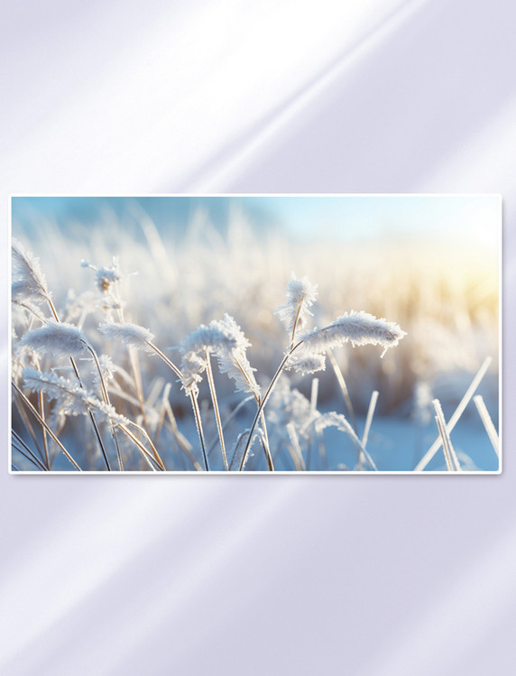 现代感冰霜霜降大地写实背景冬天冬季冬日