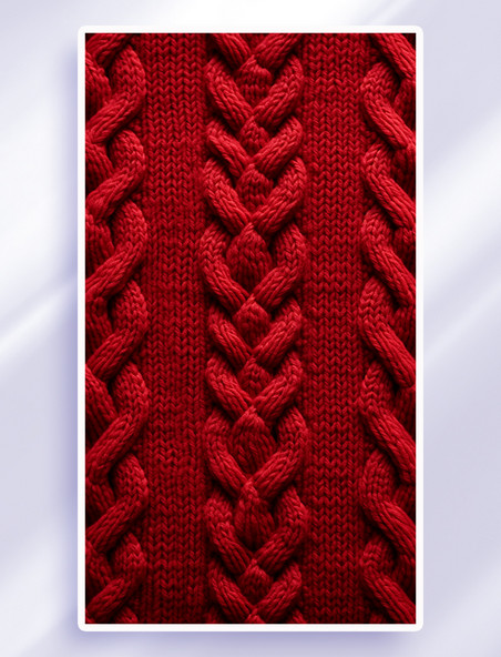 红色质感毛线编织平铺底纹背景