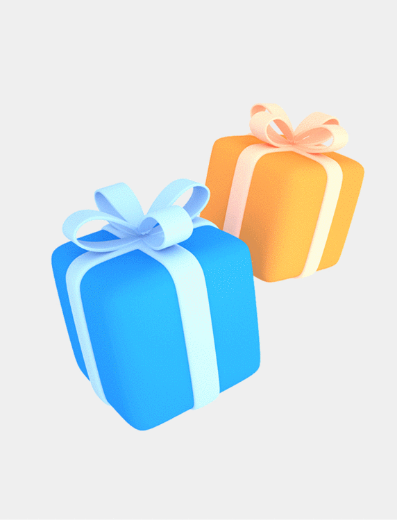 3D立体C4D促销购物礼物盒立体gif图素材动图