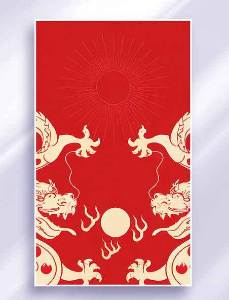 红色新年中国风红色喜庆新年通用底纹通用背景龙年春节新春龙