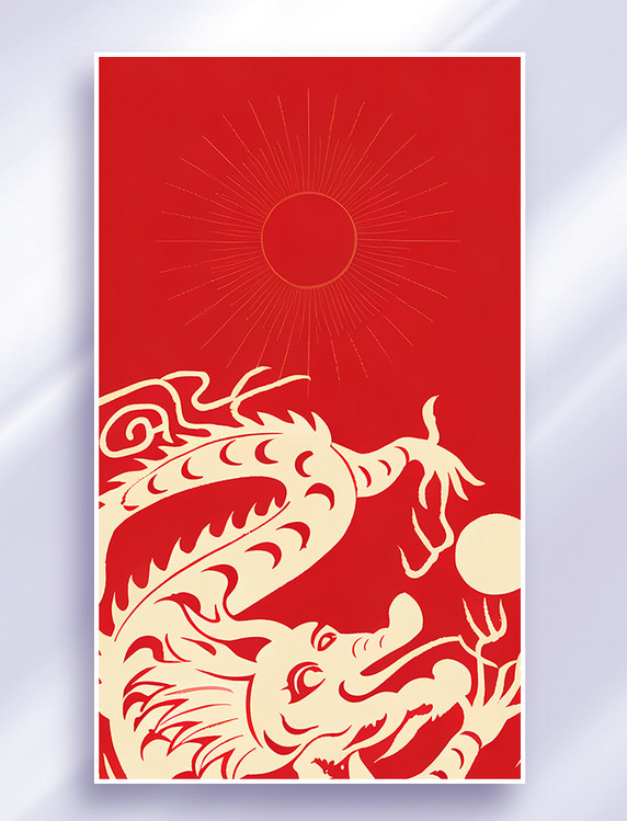 红金新年中国风红色喜庆新年通用底纹通用背景龙年春节新春龙
