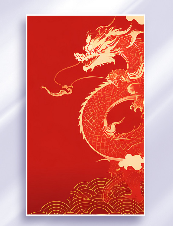 喜庆新年中国风红色通用底纹通用背景龙年春节新春龙