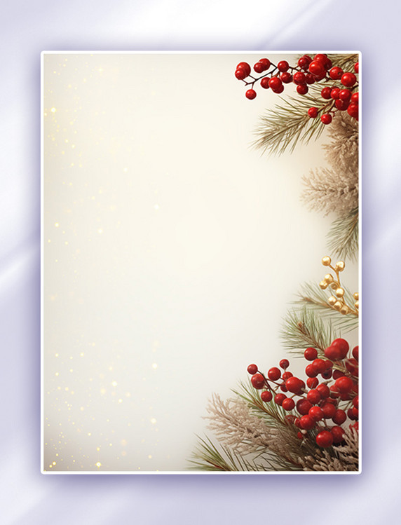 松树圣诞节简约装饰边框背景 