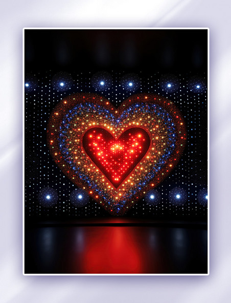 心形激情爱情爱心LED灯光背景光斑元旦感恩节情人节