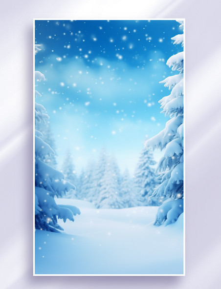 冬天冬季冬日雪景雪天蓝色唯美梦幻圣诞节背景