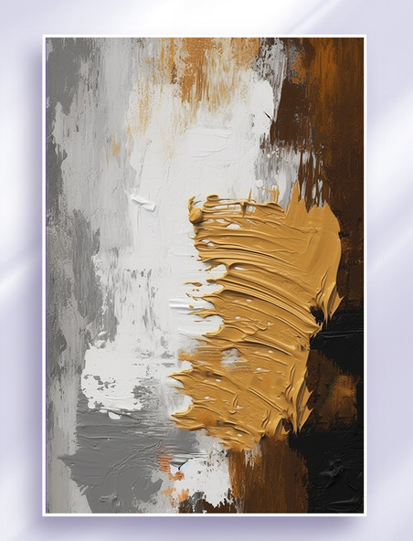 秋冬咖色棕色油画抽象笔刷装饰画颜料黄褐色抽象背景