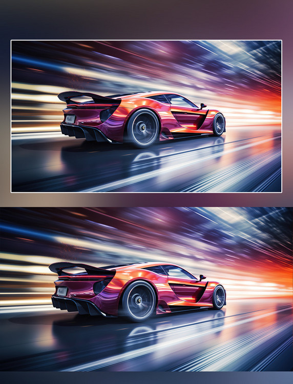 紫色模糊运动闪亮跑车驾驶汽车酷炫潮流运动行驶的汽车光线