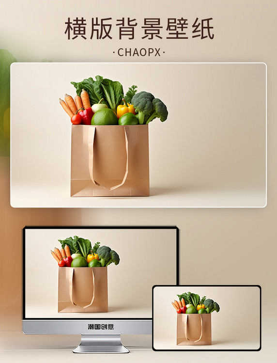 电商生鲜蔬菜水果促销背景