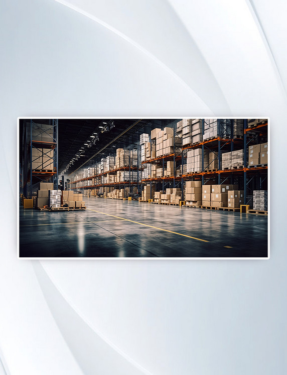 仓库中堆叠的货物高清图快递仓库物流