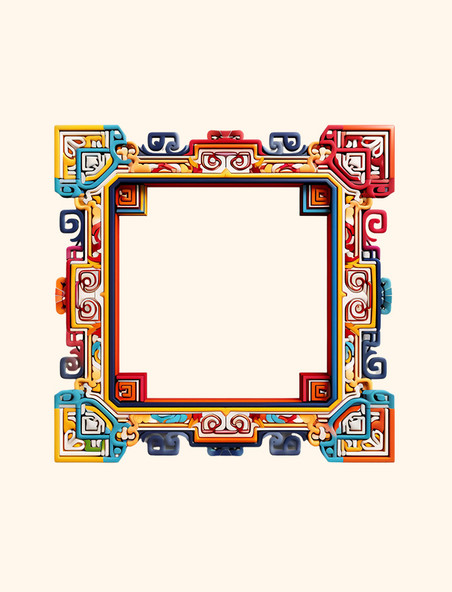 春节边框装饰框架文字框花边美观元素