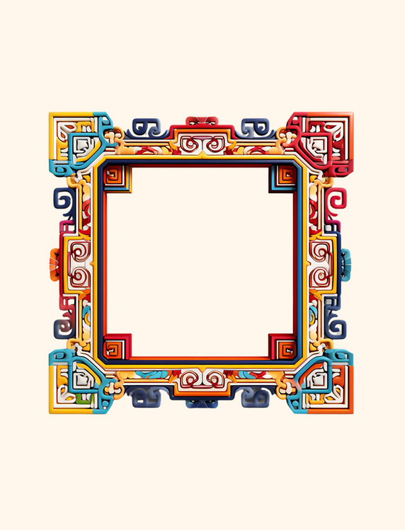 春节边框装饰框架文字框花边美观元素