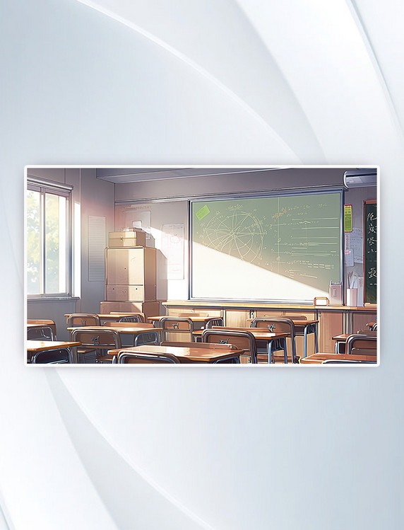 学校课室开学季学生返校插画教室上课上学课堂