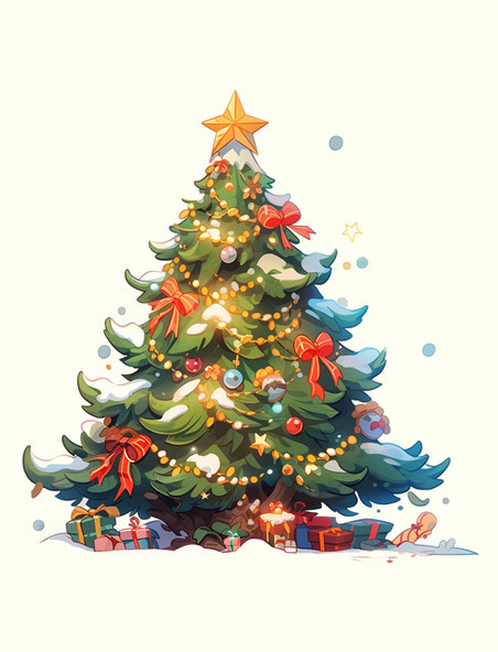 冬天纹理圣诞树立体免扣图案元素
