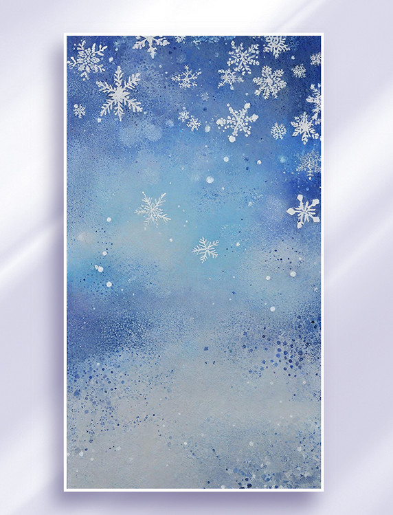 蓝色雪花肌理磨砂点彩噪点渐变底纹背景冬天冬季