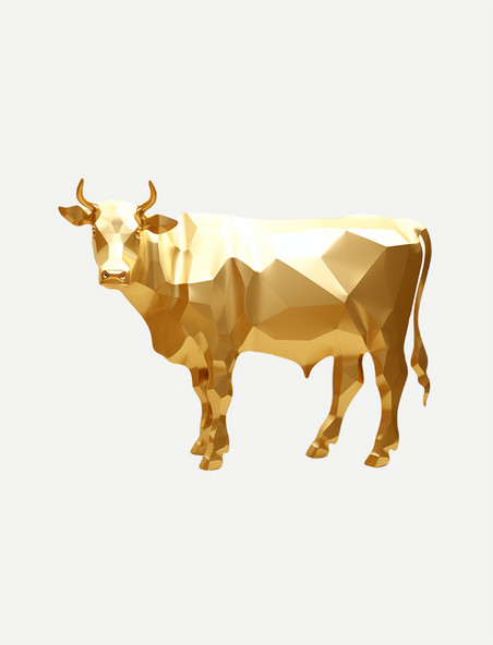 十二生肖牛动物金色金箔形象形状动物
