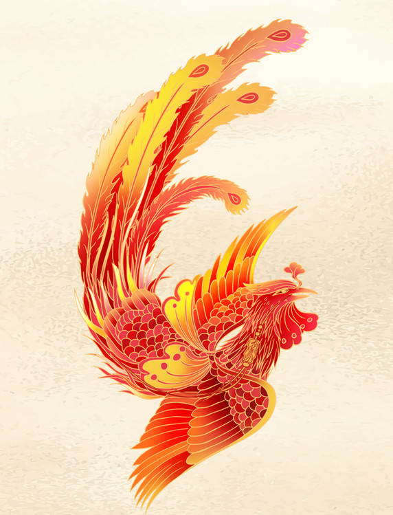 中国风传统凤凰神兽鸟类春节喜庆动物元素