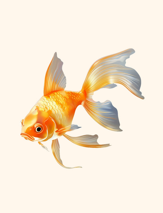 金鱼质感动物元素立体免扣素材图案