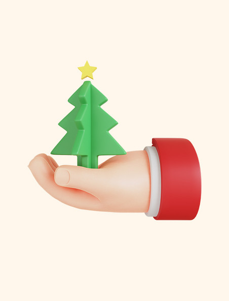 3D圣诞节圣诞树手势