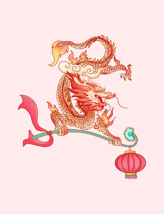 春节龙年大吉中国龙传统形象