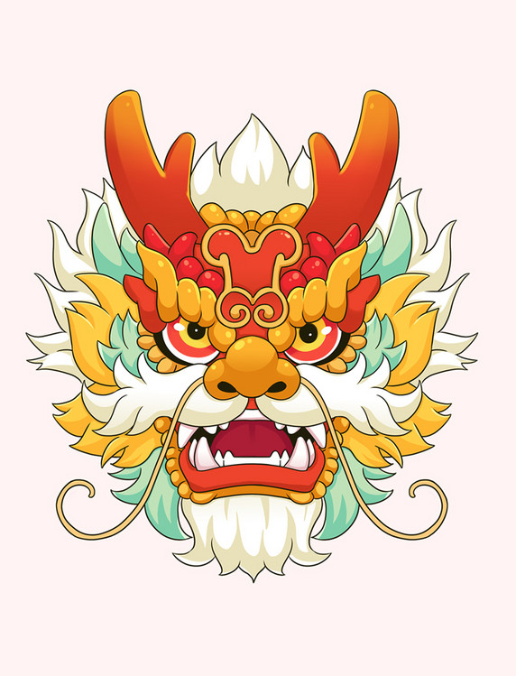 龙年龙腾龙头春节元素