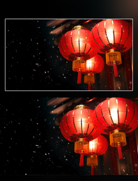 春节挂起的红灯笼摄影图元宵节